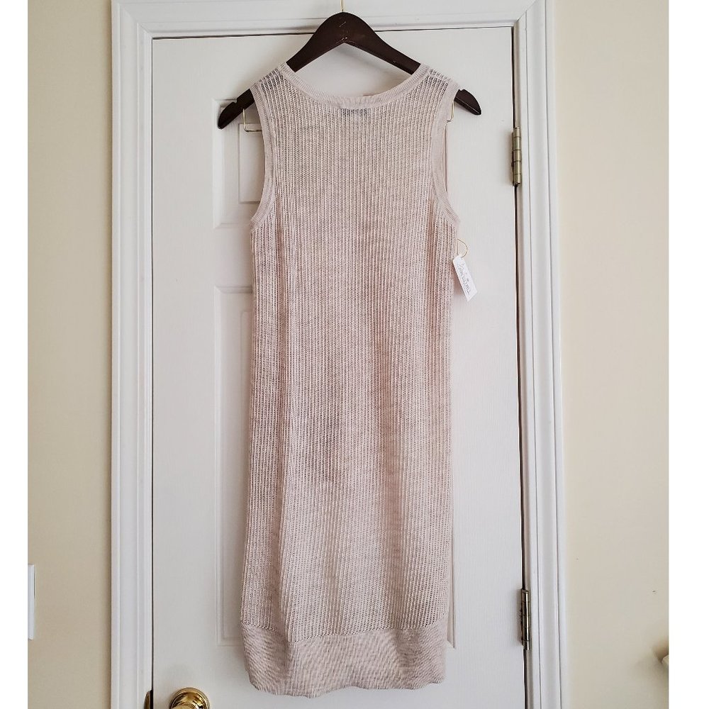 White + Warren, Hi-Low Sleeveless Sweater Tunic Vest in Cream, Size Small - Picture 2 of 8